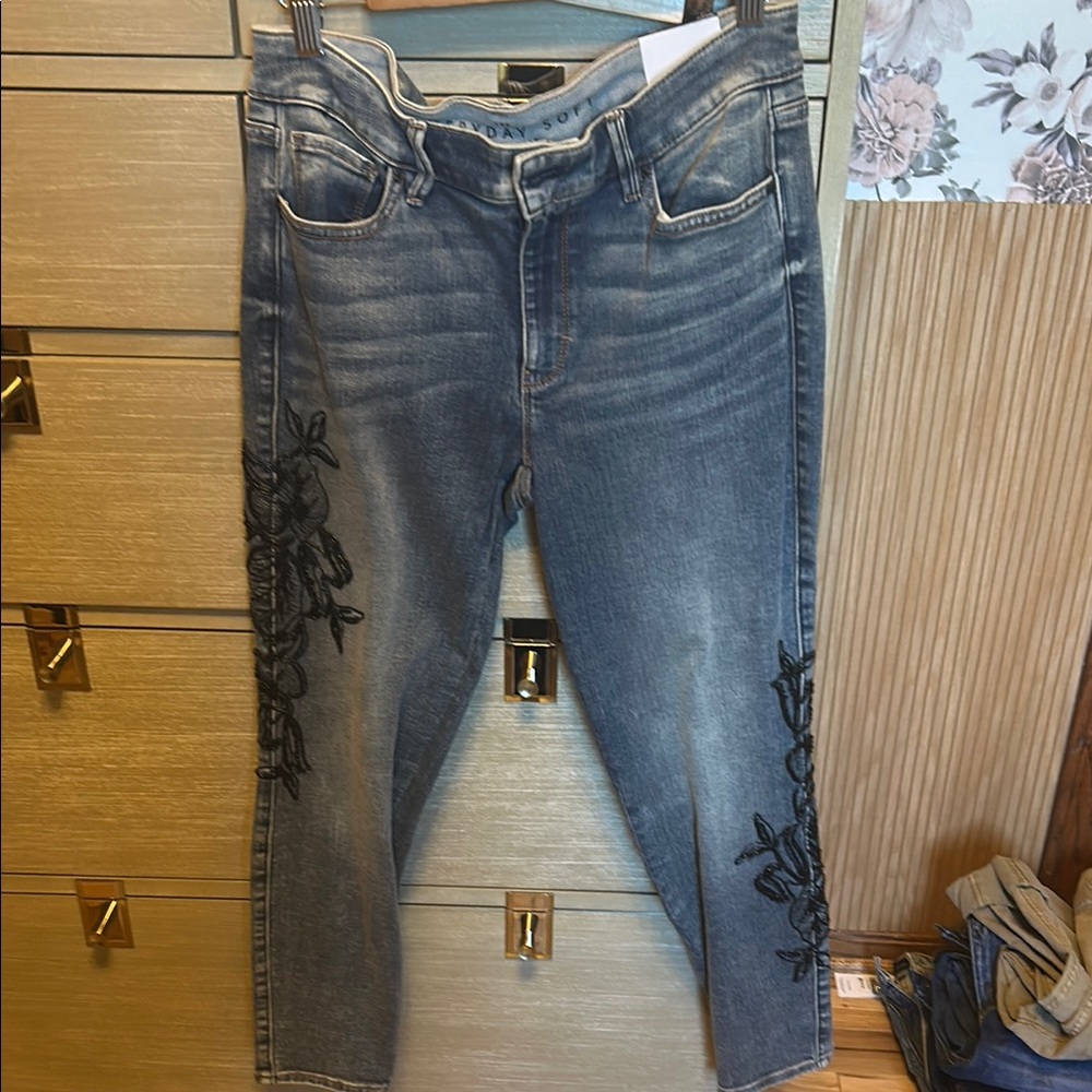 Max Studio Women's Blue Embroidered Jeans